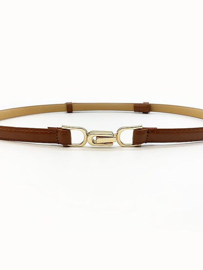 belt female pair buckle adjustable thin belt decoration simple waist mirror belt female pu imitation leather free punch girdle for Women