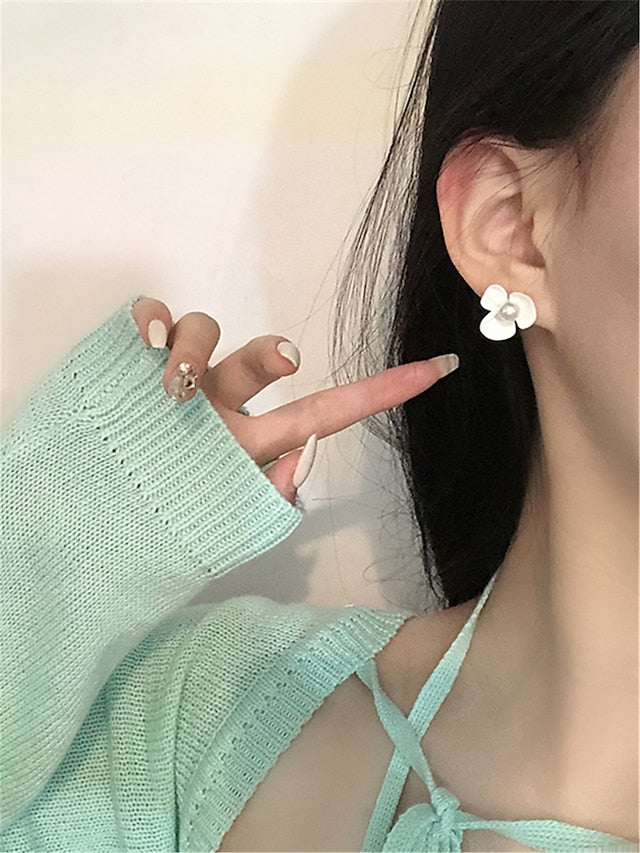 1 Pair Drop Earrings For Party Evening Gift Prom Alloy Classic Petal for Women