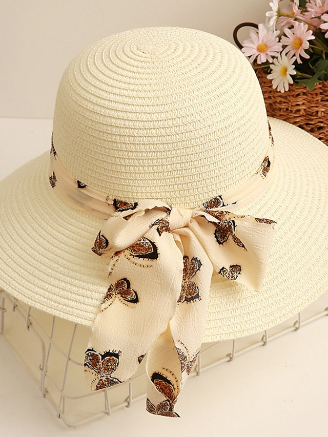 Sun Hat Holiday Straw Vacation Casual Beach Sunscreen Breathability Comfortable 1 pcs for Women
