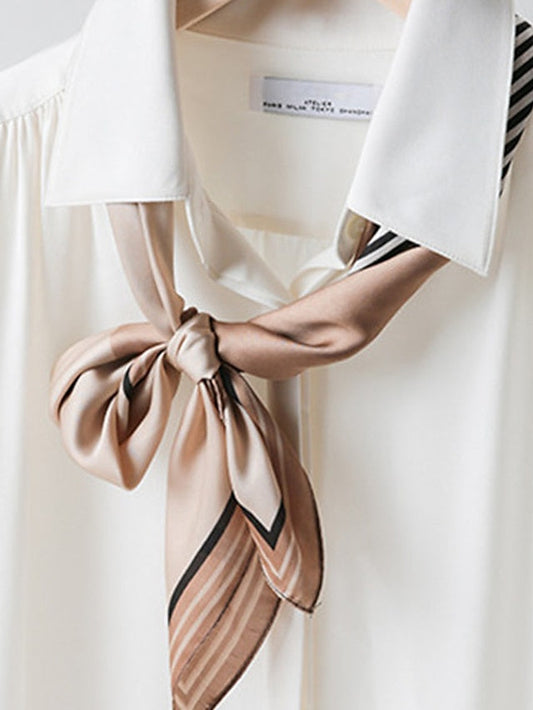 Square Scarf Party Dailywear Holiday Blue Pink Scarf Color Block Stripe for Women