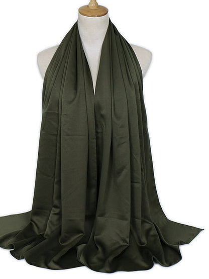 1pcs Women Silk Headscarf Hijab Scarf Long Muslim Shawl Turban Bandana Satin Scarves Head Wraps for Women