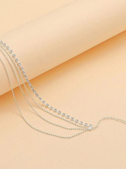 Ankle Bracelet Women's Body Jewelry For Holiday Beach Rhinestone Alloy Silver 1 PC
