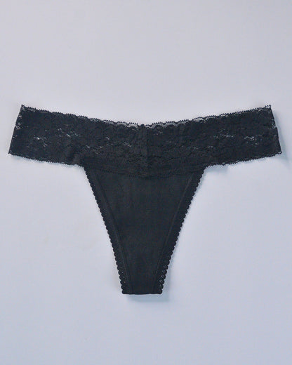 Low-Rise Thong Lace Briefs