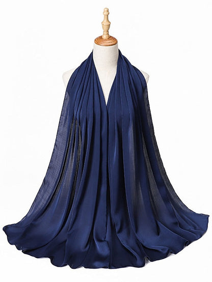 Muslim Scarf Crinkled Shawl Women Abaya Solid Hijab Ramadan Hijabs For Woman Abayas Dress Turban Instant Scarf for Women