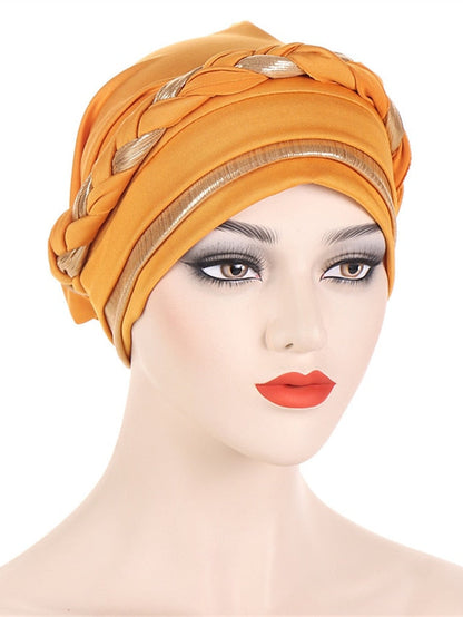 8 Colors Muslim Women Inner Caps Braided Bandanas Hijab Comfort Fashion Turban Hat Colorful Chemo Hats Head Wearing turbante for Women