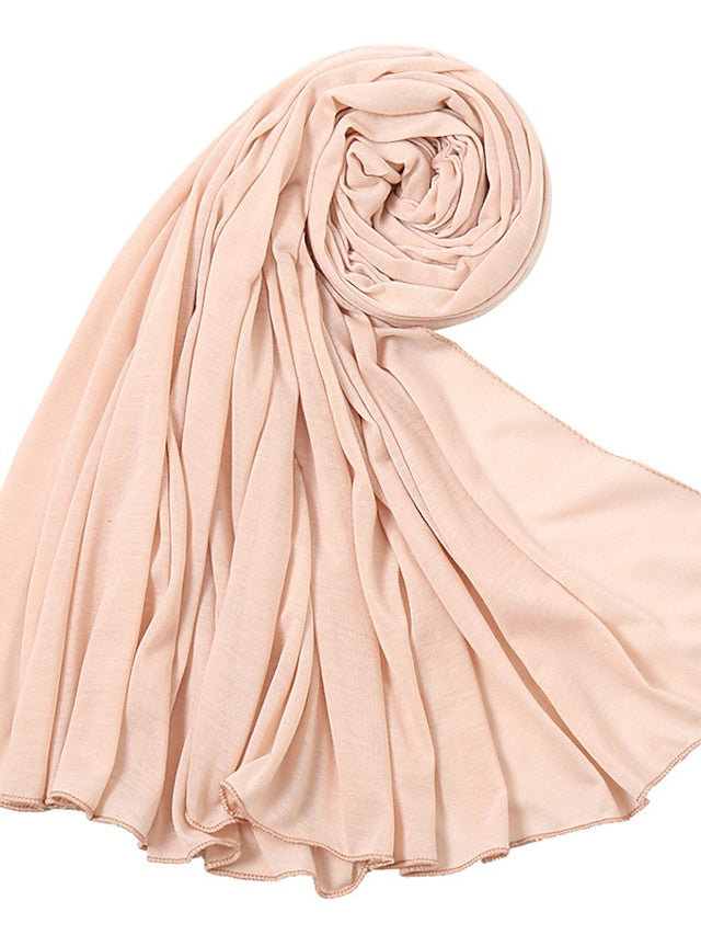 180x80CM Modal Cotton Jersey Hijab Scarf Women Muslim Shawl Plain Soft Islamic Turban Hair Tie Head Wrap Arab Scarves Headband for Women