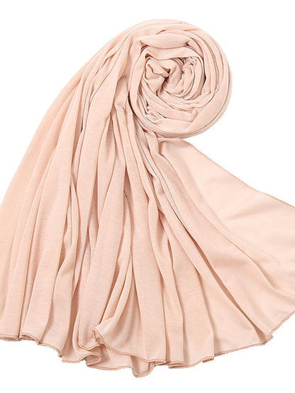 180x80CM Modal Cotton Jersey Hijab Scarf Women Muslim Shawl Plain Soft Islamic Turban Hair Tie Head Wrap Arab Scarves Headband for Women