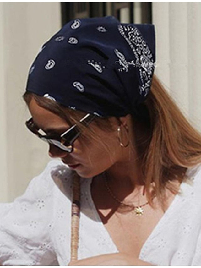 1pc Headbands Bandana Hair Scarf For Street Gift Holiday Head Handmade Fabric Black Blue Dark Red for Women