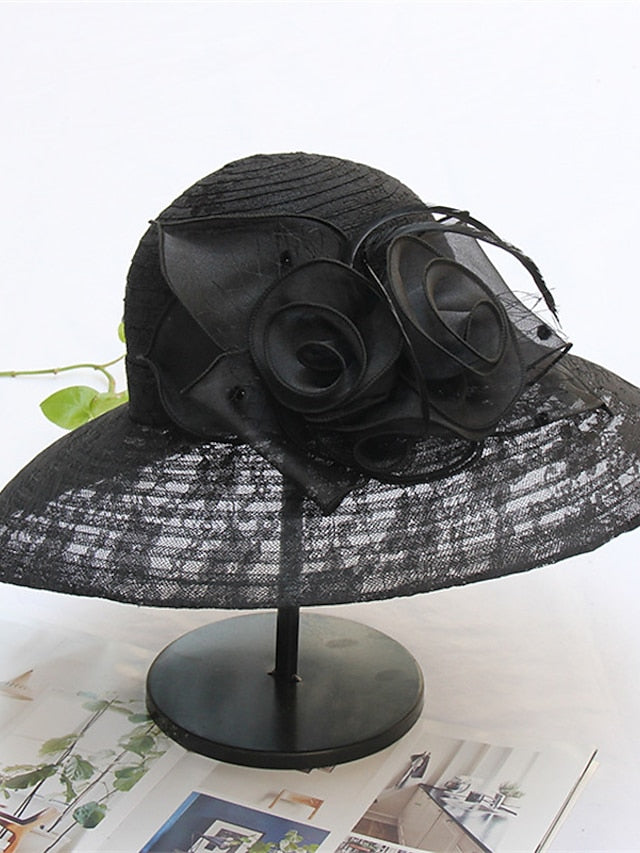 Hat Bucket Hat Sun Hat Black And White Black Pink Party Outdoor Dailywear Floral Floral Portable Windproof Comfort for Women