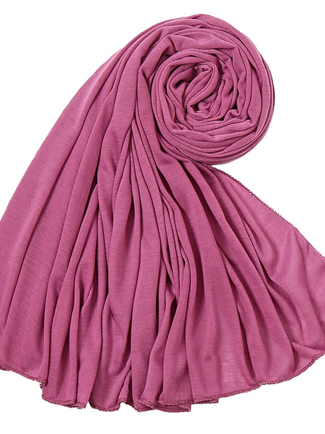180x80CM Modal Cotton Jersey Hijab Scarf Women Muslim Shawl Plain Soft Islamic Turban Hair Tie Head Wrap Arab Scarves Headband for Women