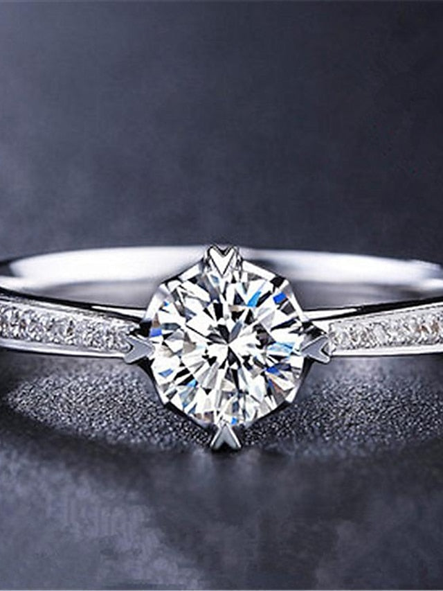 Wedding Ring For Anniversary Party Evening Gift Imitation Diamond Alloy Classic for Women