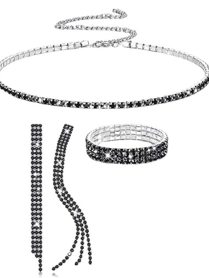 3pcs Jewelry Set For Party Evening Rhinestone Alloy for Women