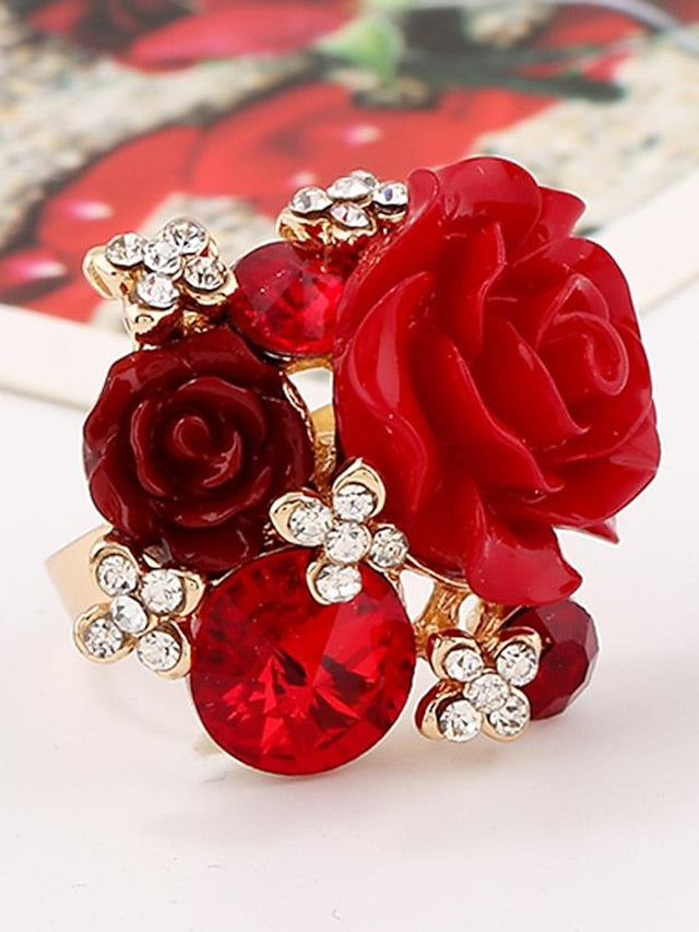 Ring Wedding Holiday Engagement Braided Floral for Women