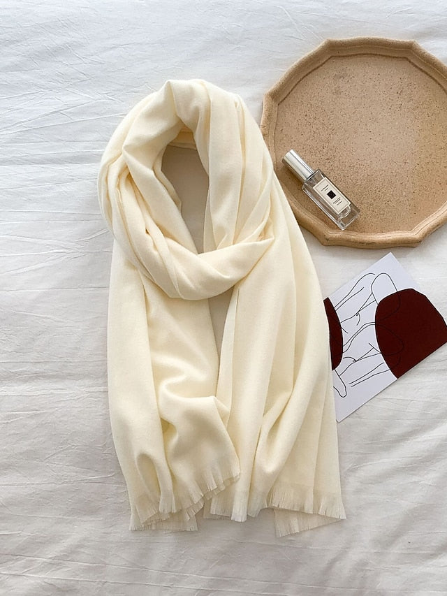 Shawls & Wraps Party Black Scarf Pure Color / Basic / Red / Fall / Winter / Imitation Cashmere for Women