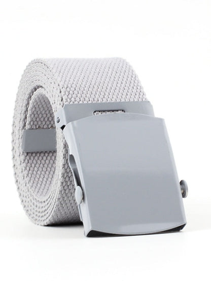 Unisex Web Belt Canvas Sliding Buckle Plain Casual Classic Party Daily Violet Green White Black for Women