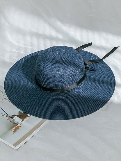 Multi Colors with Black Ribbon Beach Hat Floppy Beach Hats Personalized Beach Hat Friend Gift Summer Sun Hat for Women