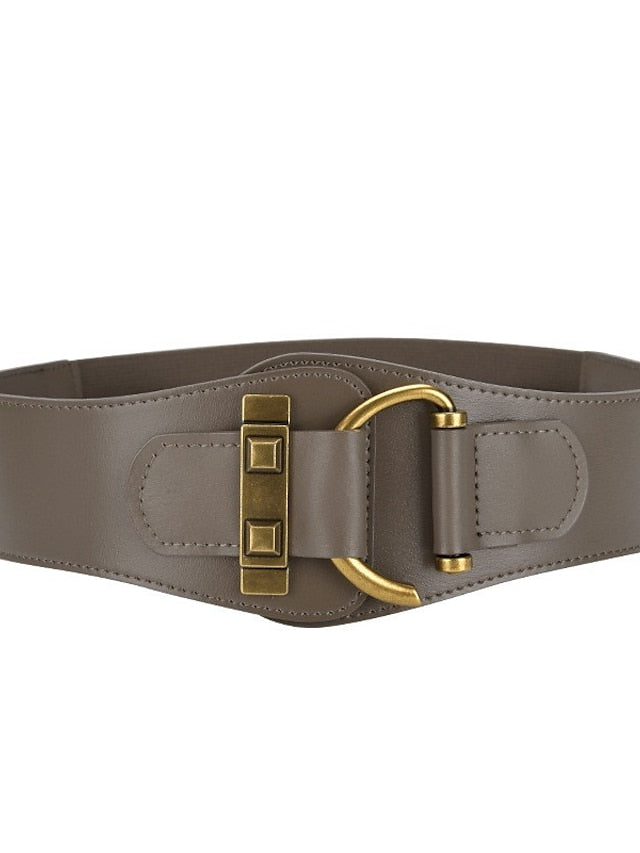 Belt Faux Leather Black Pink Light Brown Khaki Red Wide Belt Outdoor Street Dailywear Holiday Pure Color / Spring / Summer / Fall / Winter for Women