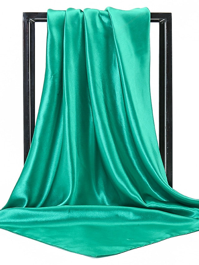 1pcs 90*90cm Solid Colors Neckerchief Hijab Scarf For Women Silk Satin Headband Hair Scarves Female Square Shawls Head Scarfs For Ladies for Women