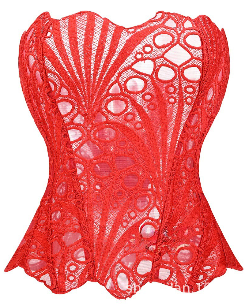 Irregular Lace Mesh Corset