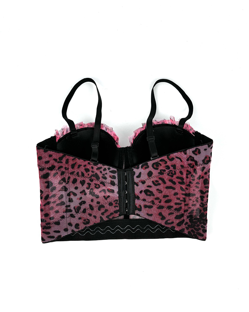 Leopard Print Lace Bra
