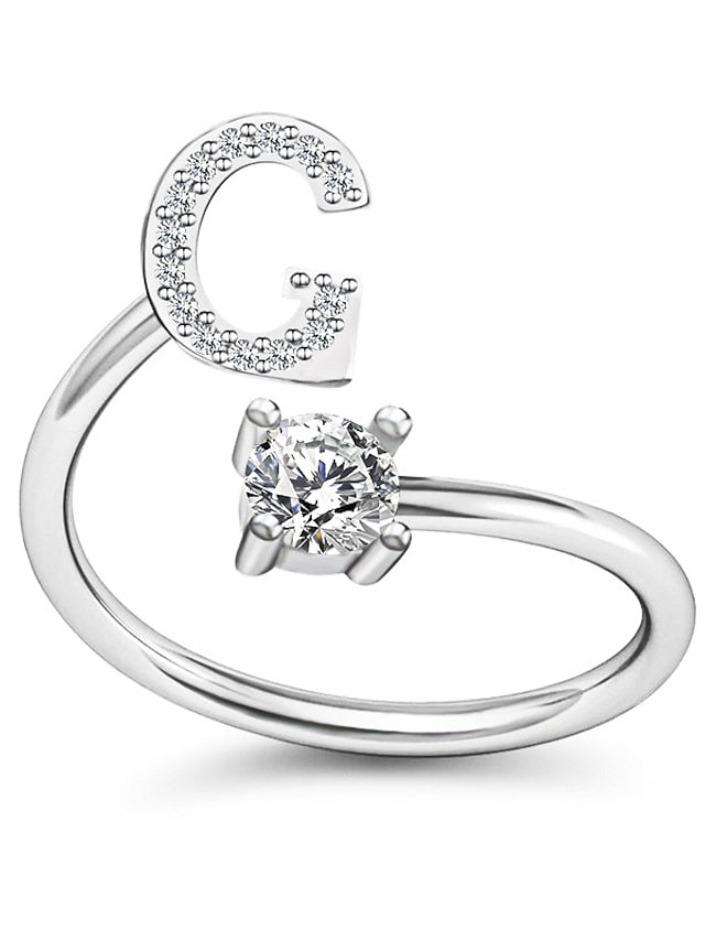 1PC Band Ring For Men's Crystal White Alloy Classic for Women