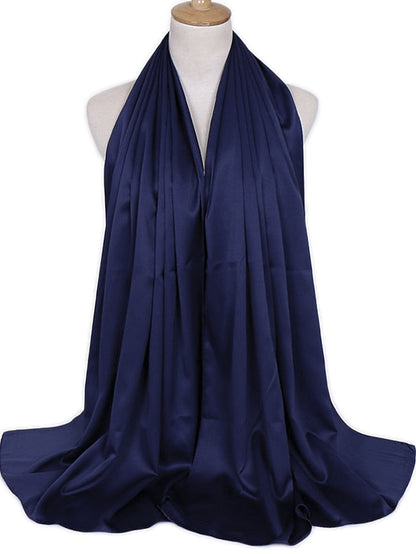 1pcs Women Silk Headscarf Hijab Scarf Long Muslim Shawl Turban Bandana Satin Scarves Head Wraps for Women