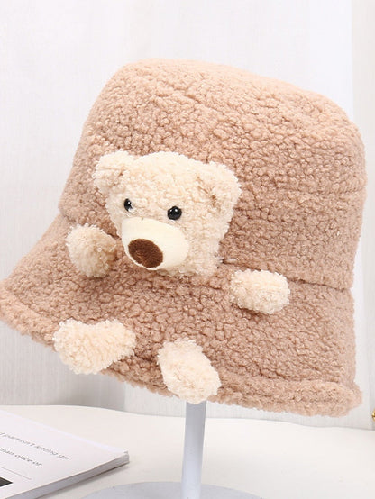 Hat Bucket Hat Black Pink khaki Outdoor Daily Weekend Splice Bear Comfort Warm for Women