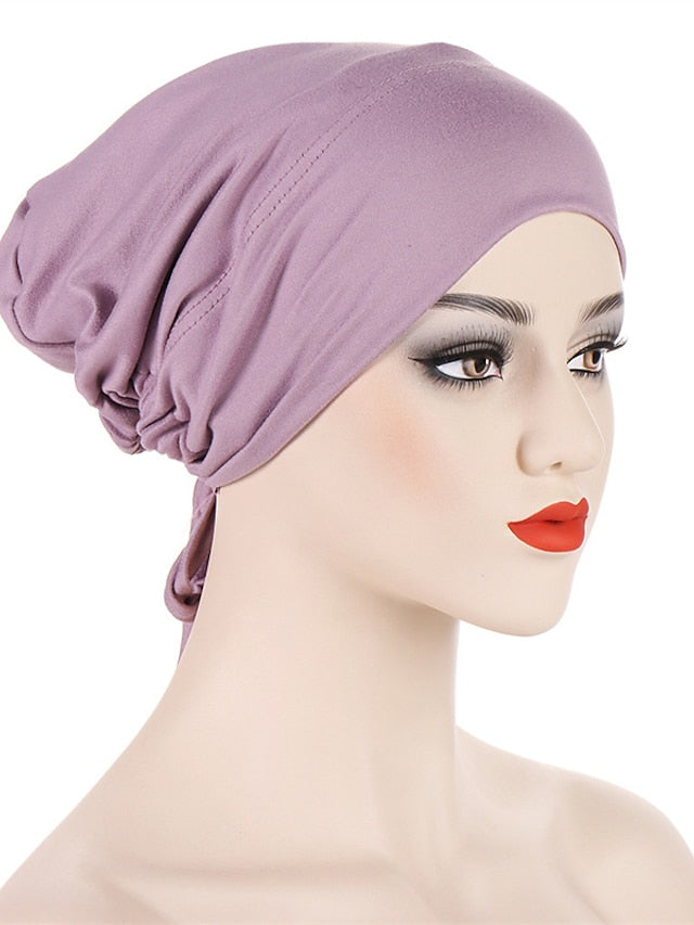 Soft Double Layer Satin Jersey Inner Hijab Cap Muslim Underscarf Bonnet Female Headband Caps Islam Ramadan Bandage Hat for Women