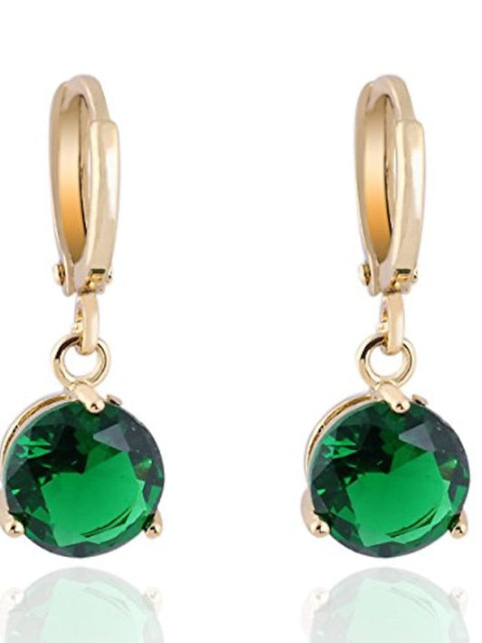 crystal 18k gold plated earrings stud women dangle earrings for girlsgs0461 (gs0461-3) for Women