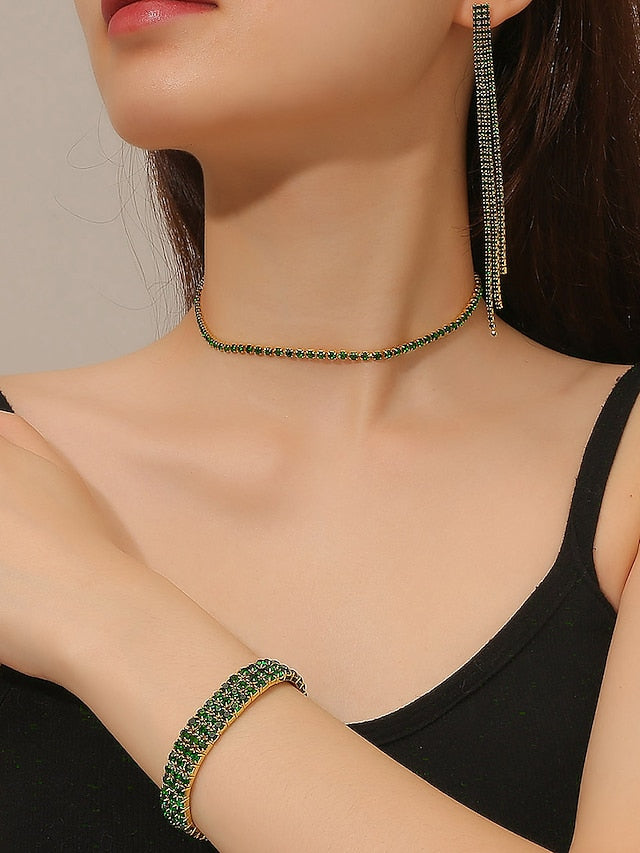 3pcs Jewelry Set For Party Evening Rhinestone Alloy for Women