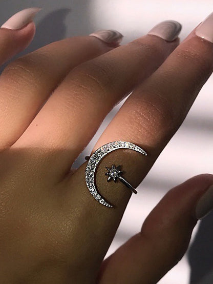 1PC Ring For Daily Date Rhinestone Alloy Moon Star for Women