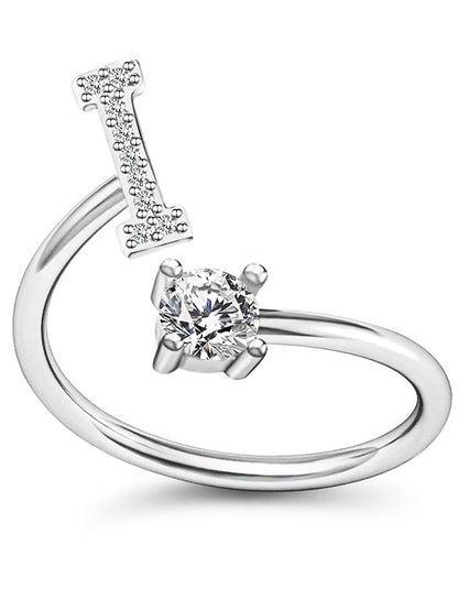 1PC Band Ring For Men's Crystal White Alloy Classic for Women