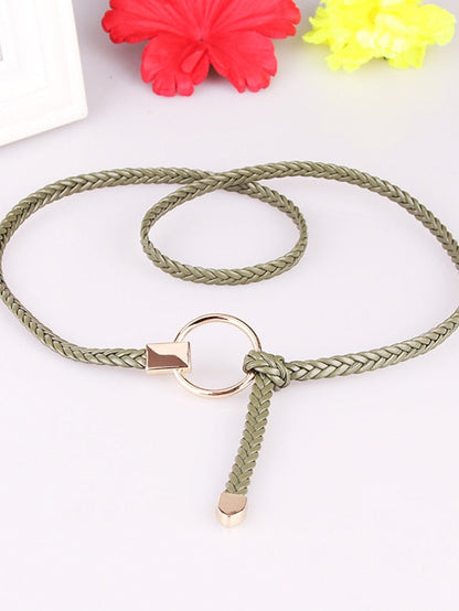 Belt PU Green White Black Gray Pink Skinny Belt Outdoor Dailywear Daily Holiday Pure Color / Spring / Summer / Fall / Winter / Coffee for Women