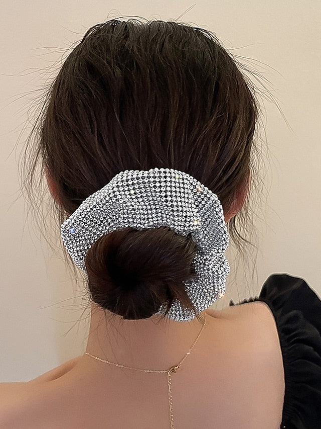 1PC Hair Ties Hair Accessory Set For Wedding Daily Festival Pave Rhinestone Silver for Women