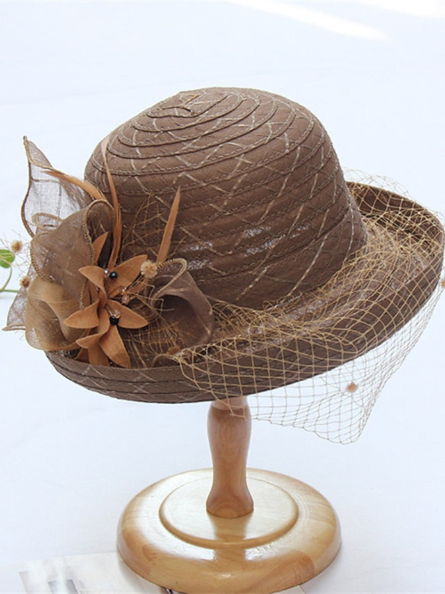 Hat Bucket Hat Sun Hat Black Purple Pink Party Outdoor Dailywear Floral Floral Portable Windproof Comfort for Women